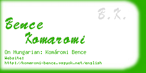 bence komaromi business card